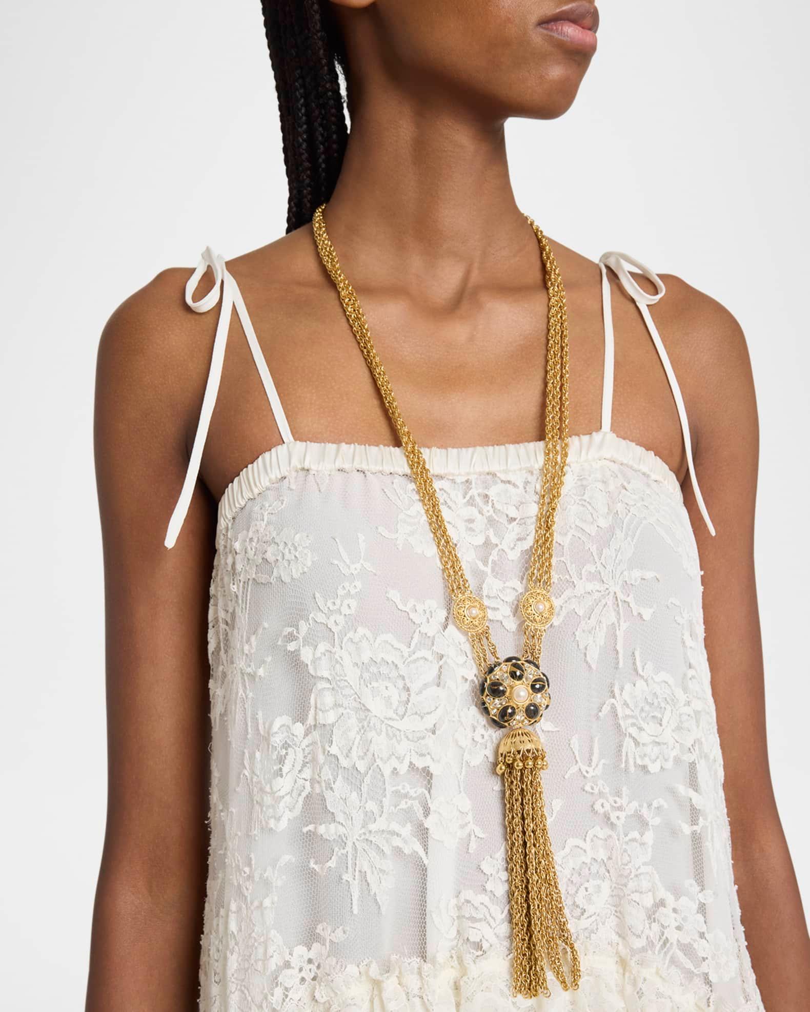 Ruffle-Trim Floral Lace Maxi Dress Product Image