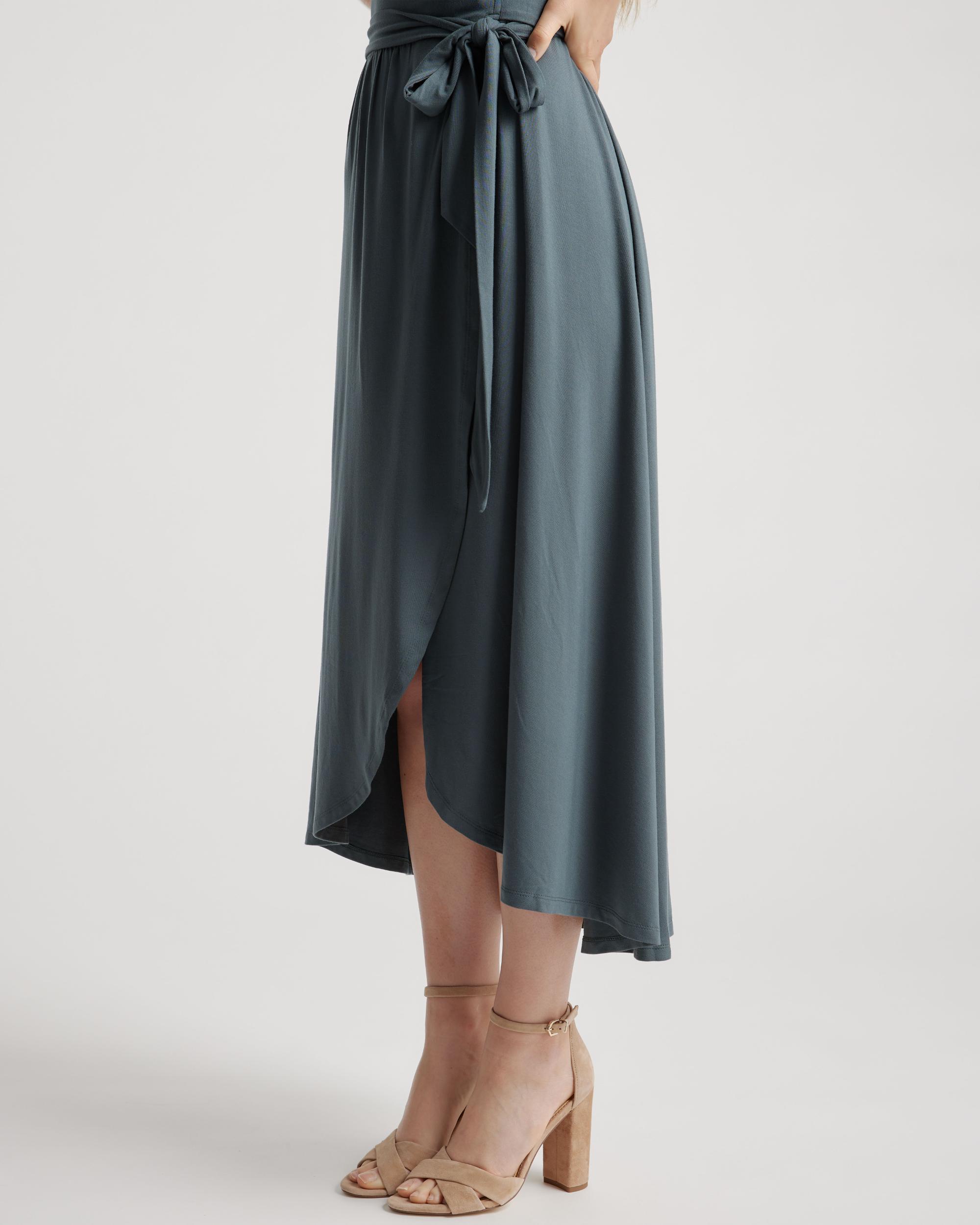 Quince | Women's Tencel Jersey Midi Wrap Dress Size XL Product Image