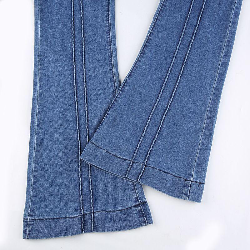 High Waist Seam-Front Boot-Cut Jeans Product Image