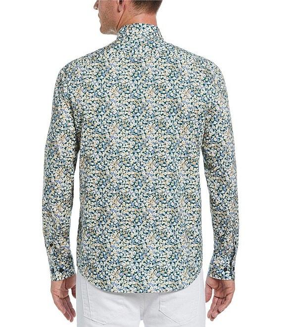 Perry Ellis Mini Floral Print Long Sleeve Woven Shirt Product Image