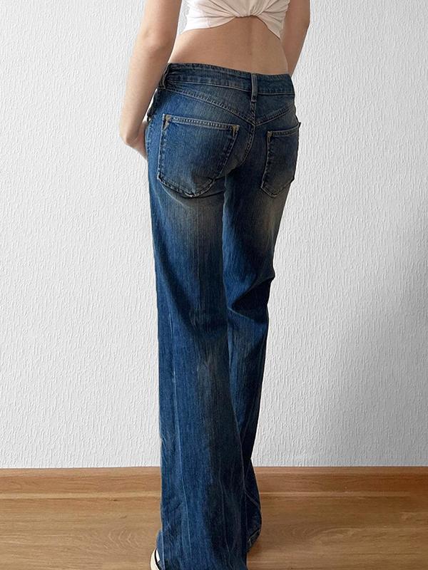 Basic Washed Aged Boyfriend Jeans Product Image