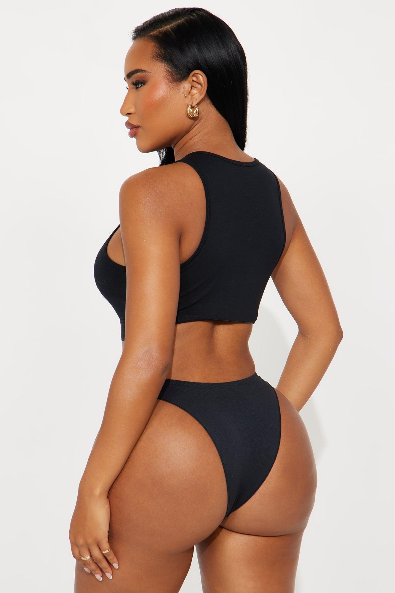 FN Mood High Neck Cotton Bra - Black Female Product Image