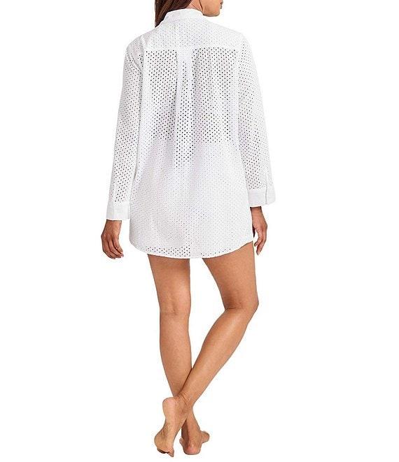 Tommy Bahama Organic Cotton Eyelet Cove Elastic Drawstring Waist Pull-On Short Swim Cover-Up Product Image