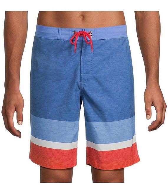 Roundtree & Yorke Colorblock Stripe 10#double; Swim Trunk Product Image
