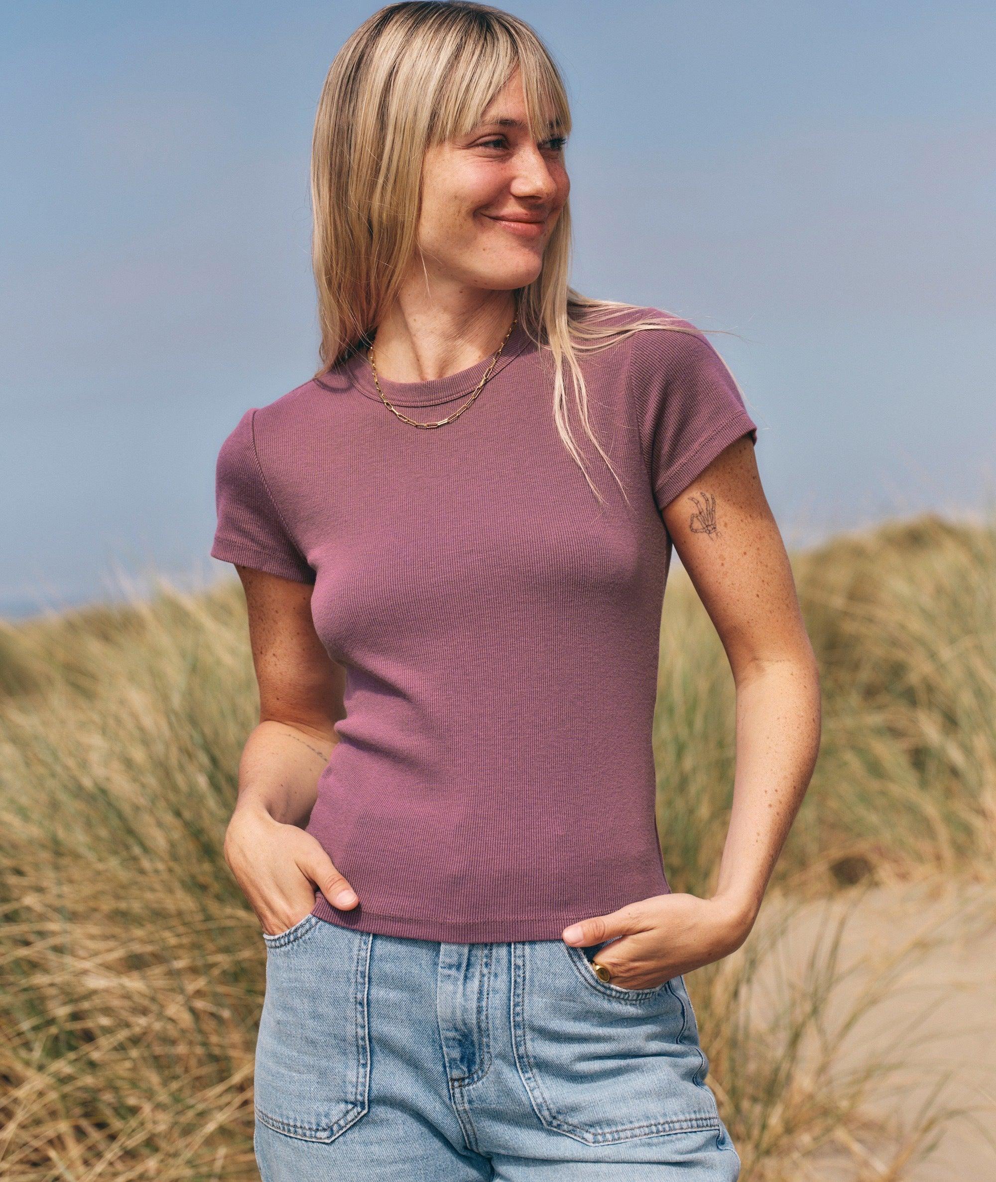 Lexi Rib Sun-In Crew Tee Product Image