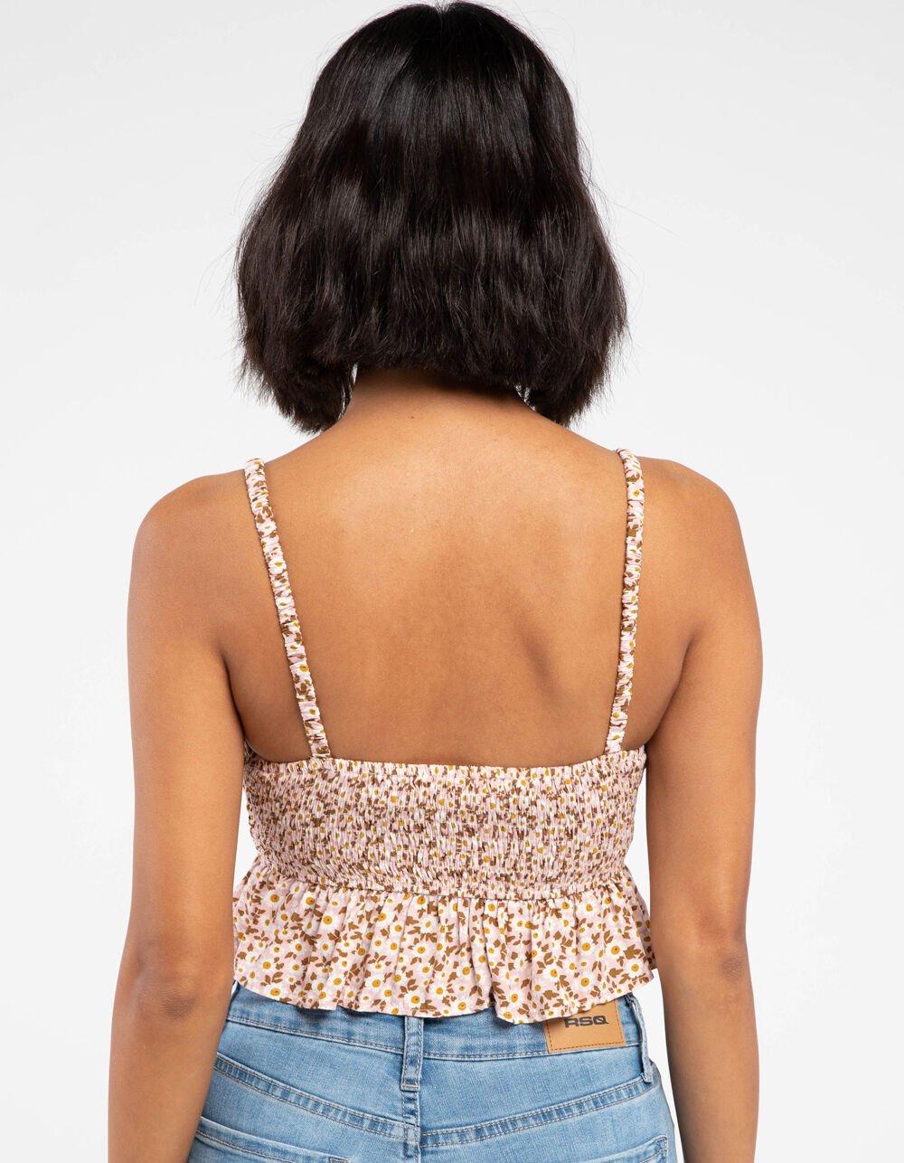 RSQ Floral Womens Babydoll Top - PINK Product Image