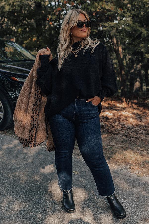 Full Of Warmth Tunic Sweater In Black Curves Product Image