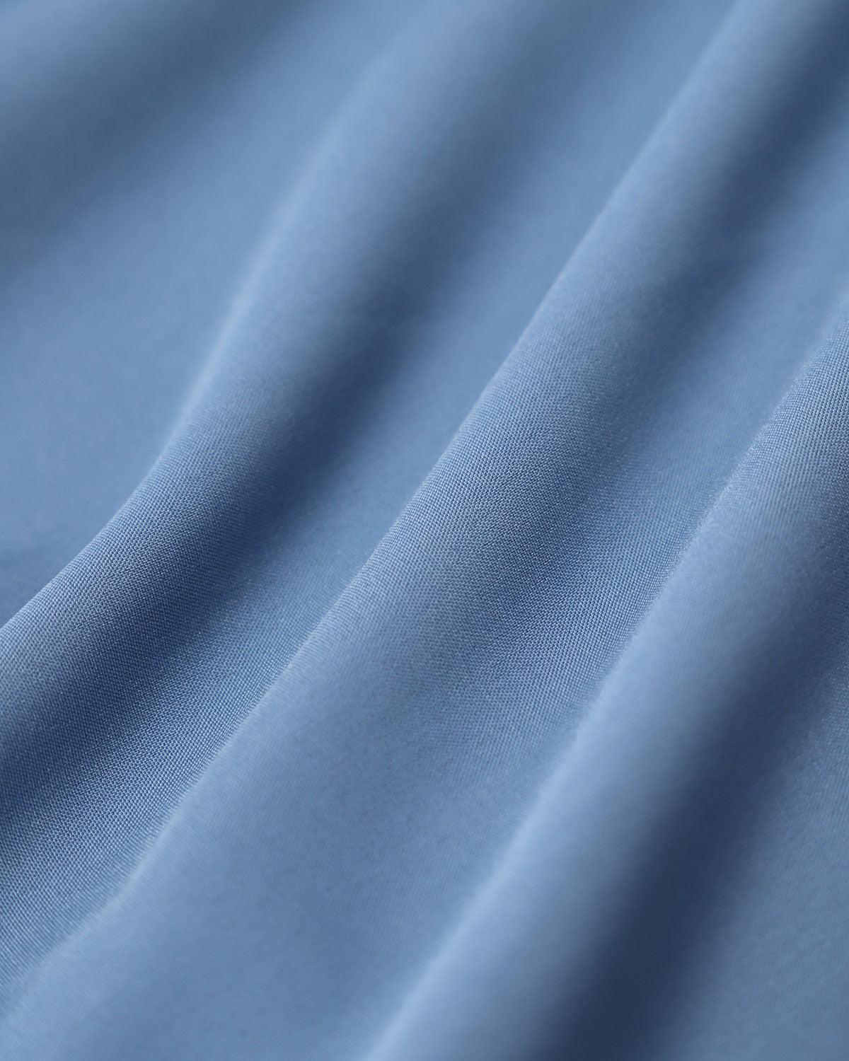 Blue Ruched Tie Strap Mini Dress Product Image