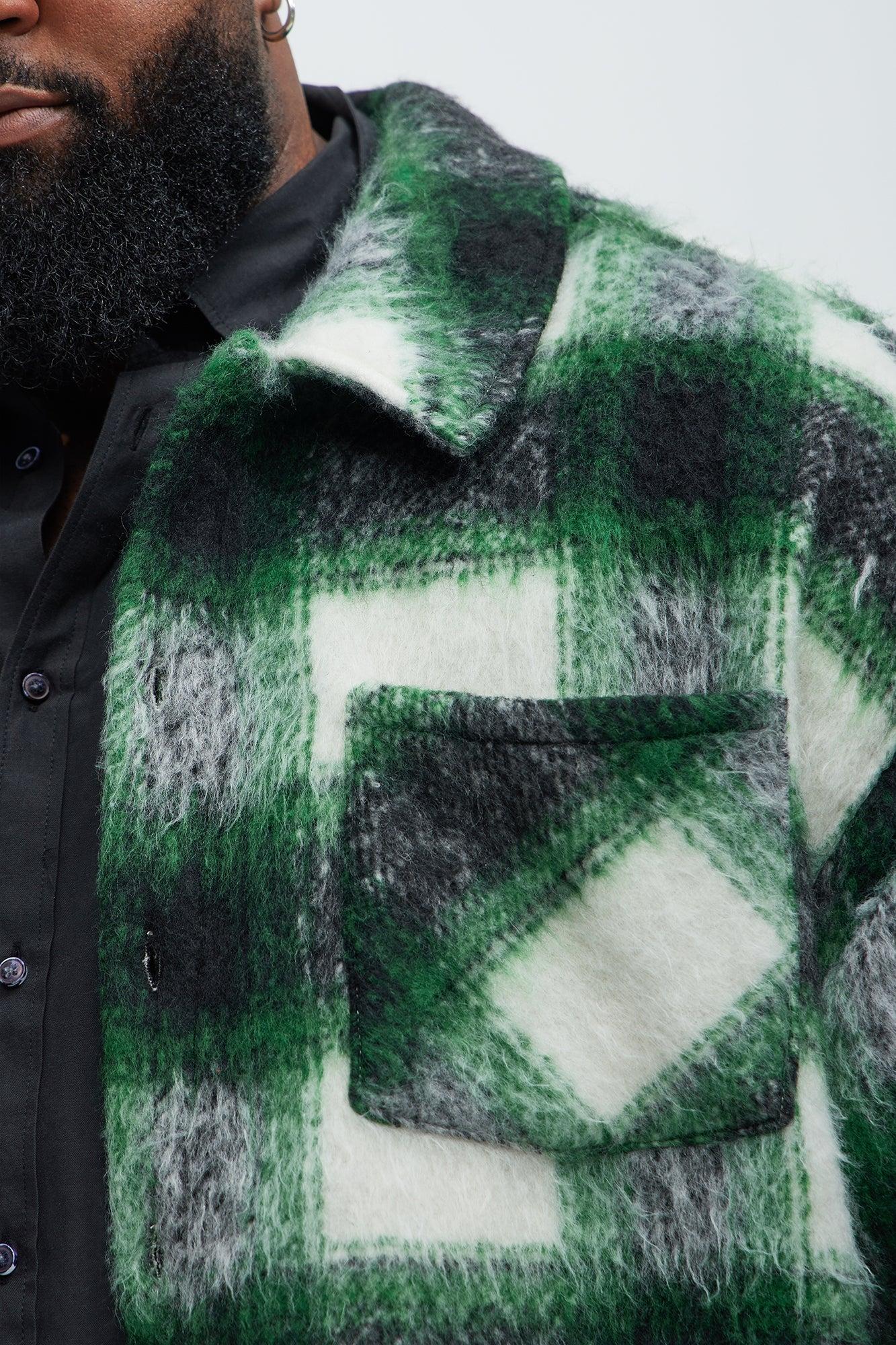Keystone Mohair Shacket - Green Product Image
