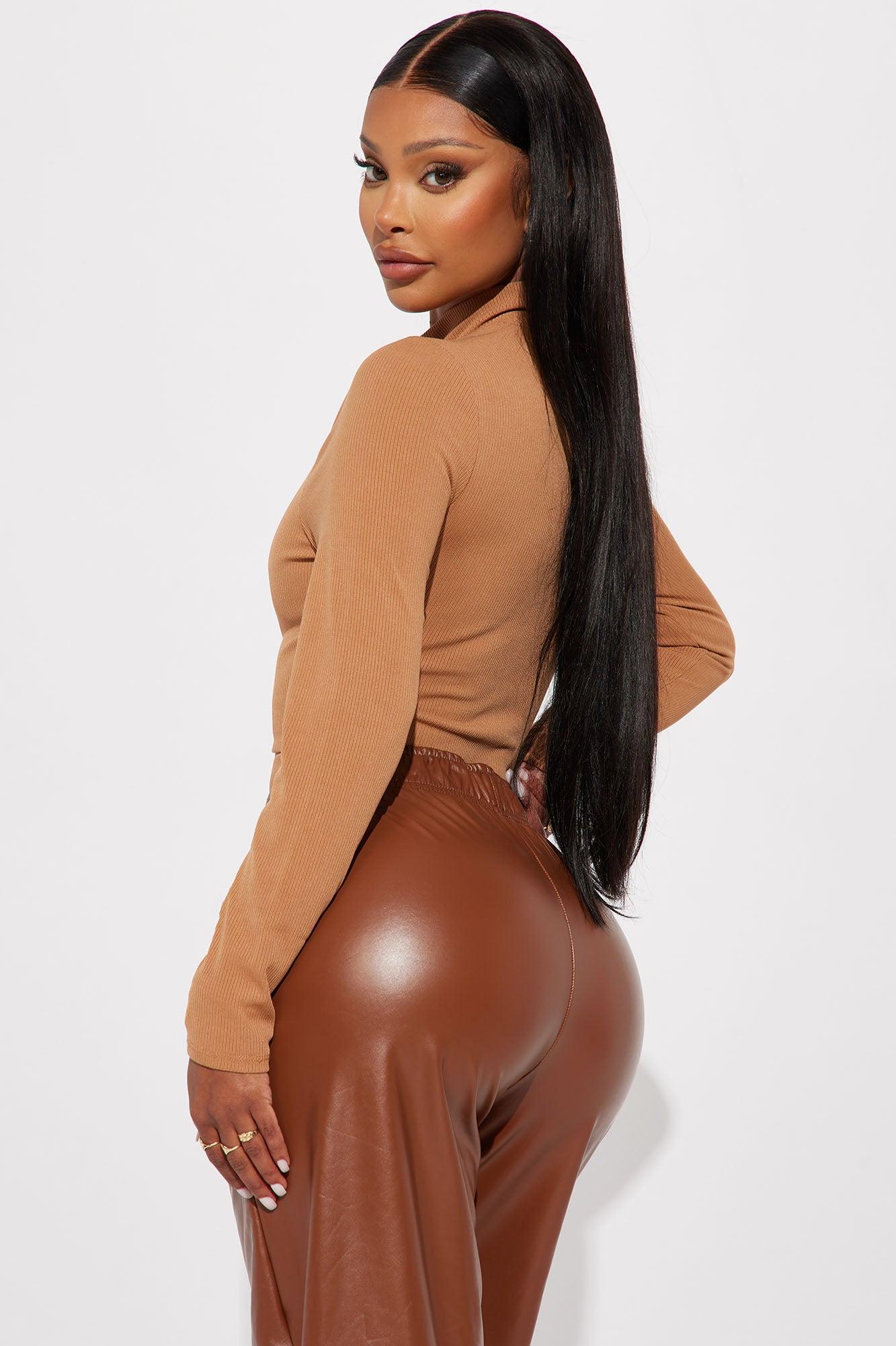 Melanie Ribbed Bodysuit - Tan Product Image