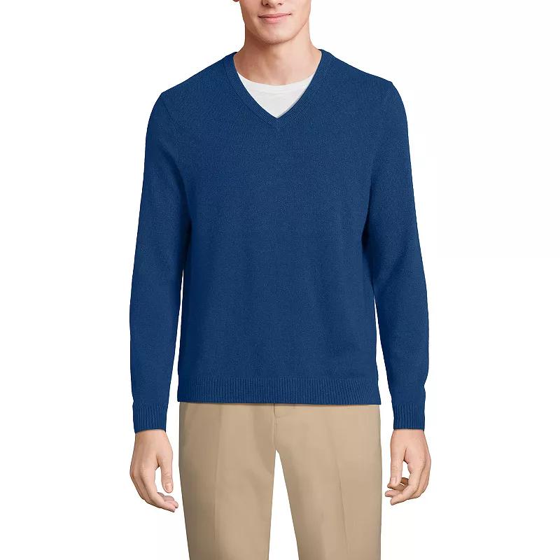 Big & Tall Lands' End Fine-Gauge Cashmere V-neck Sweater, Men's,  Product Image