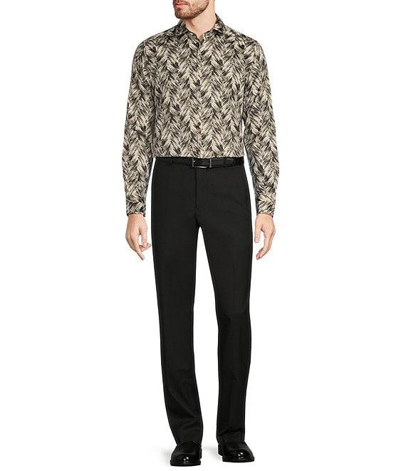 Murano Inflorescence Collection Slim Fit Herringbone Long Sleeve Woven Shirt Product Image