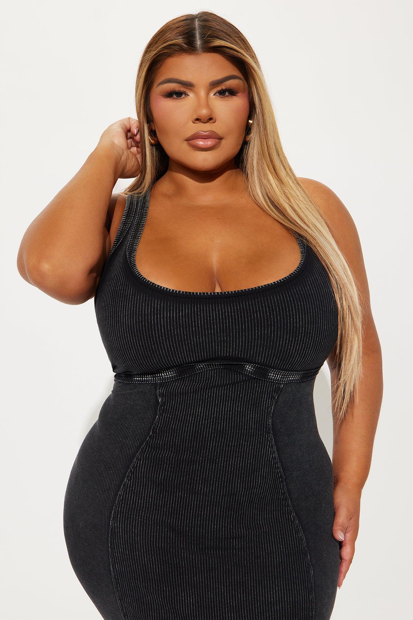 Sun Kiss Mineral Wash Midi Dress - Black Product Image