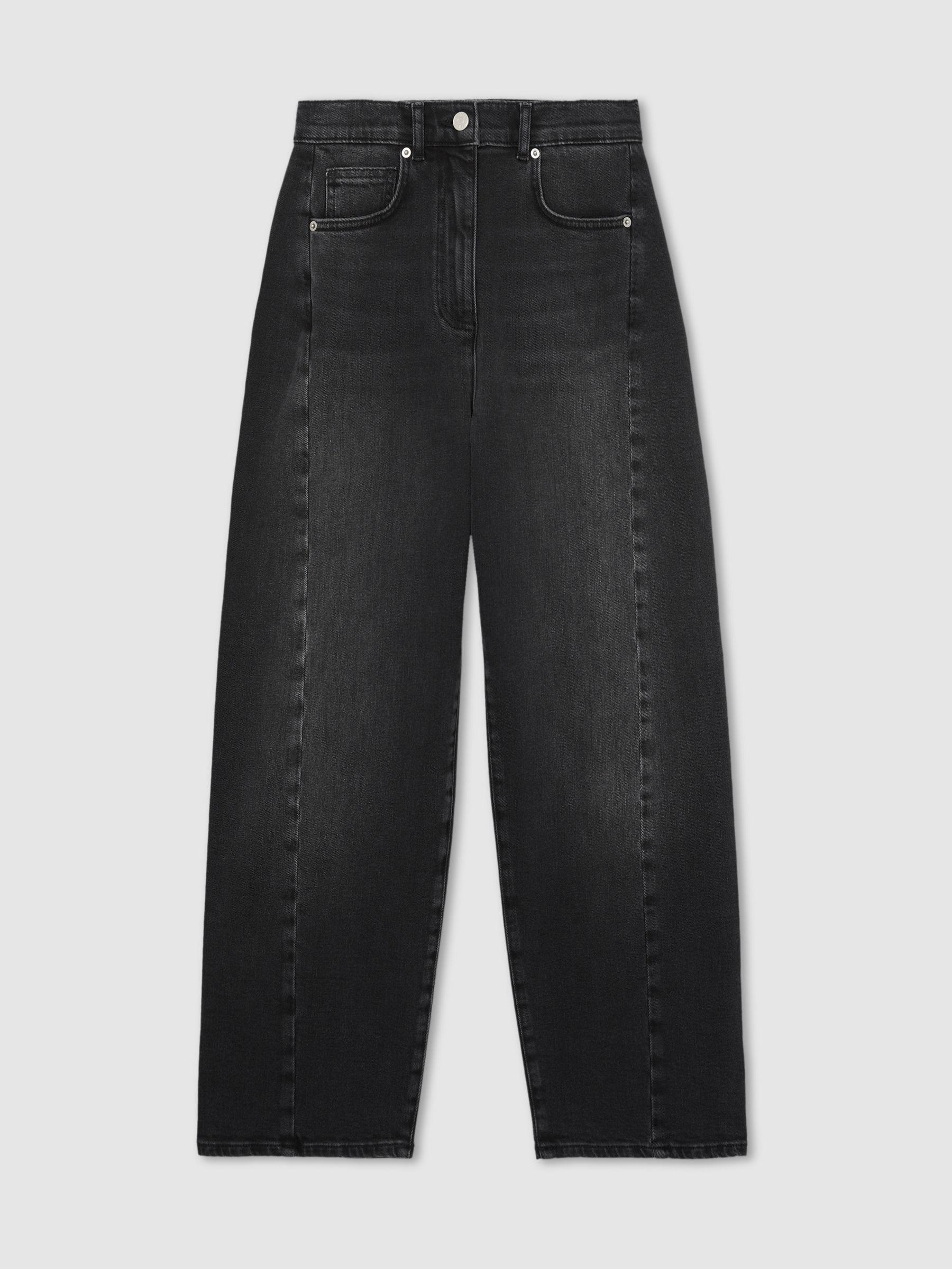 Petite Barrel-Leg Seam Jeans in Washed Grey Product Image
