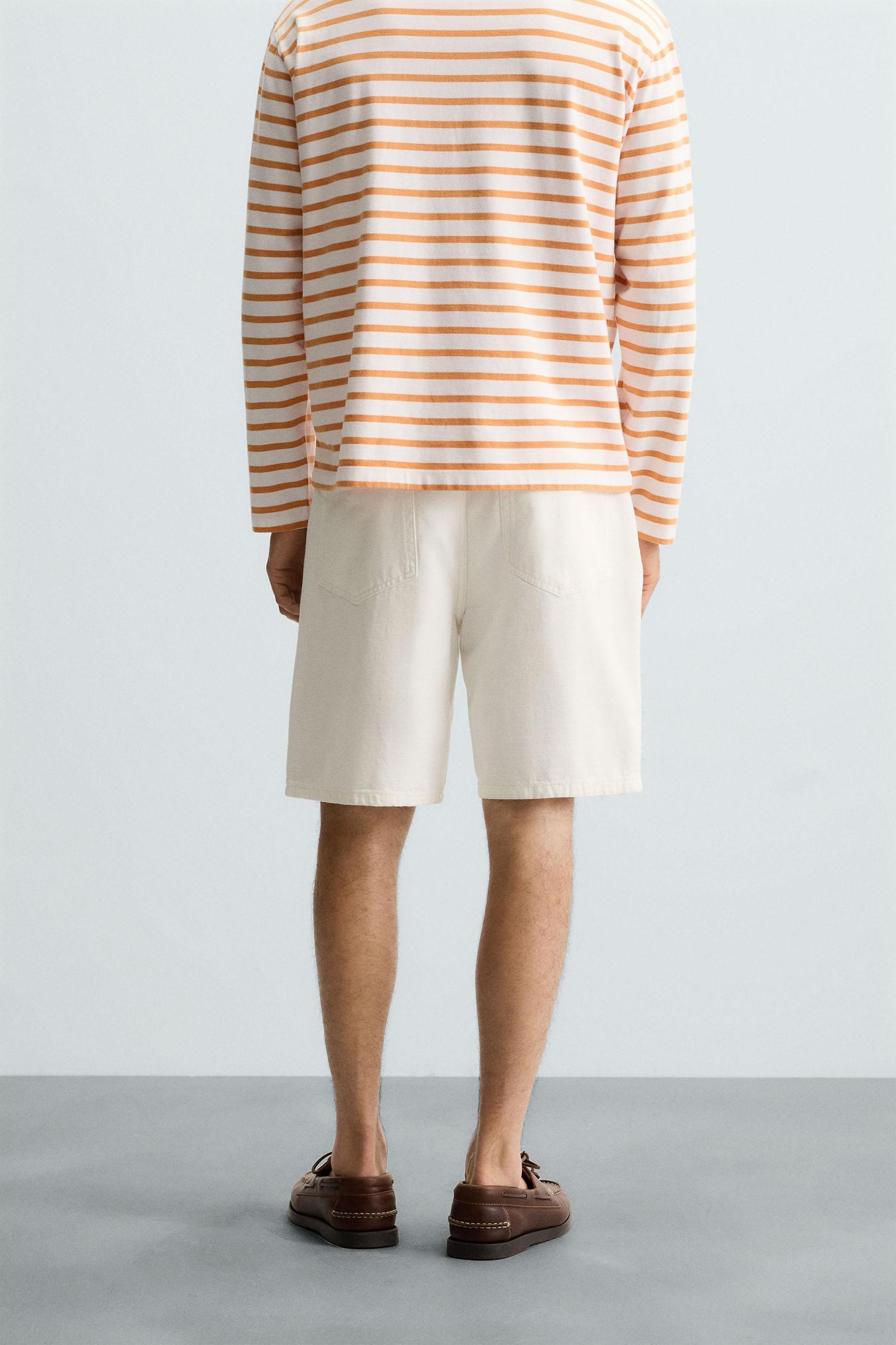 RELAXED FIT PLEATED BERMUDA SHORTS Product Image