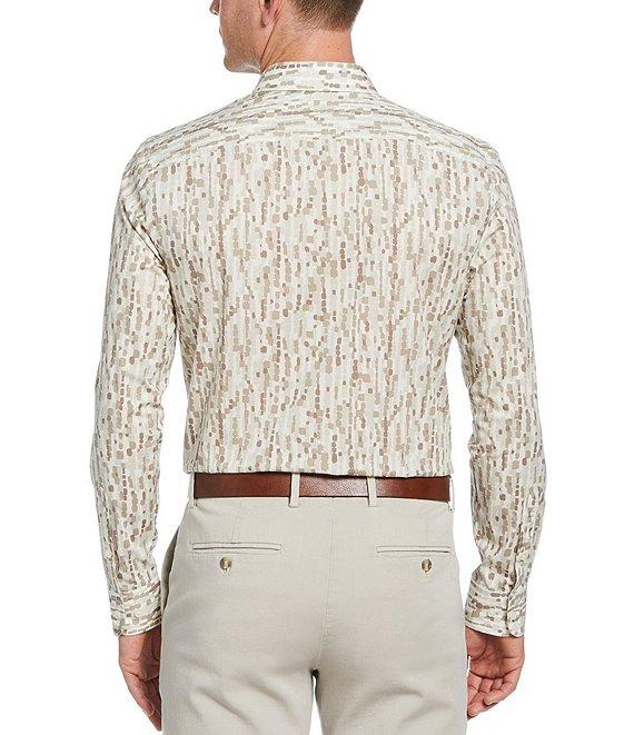 Perry Ellis Stretch Pebble Print Long Sleeve Woven Shirt Product Image