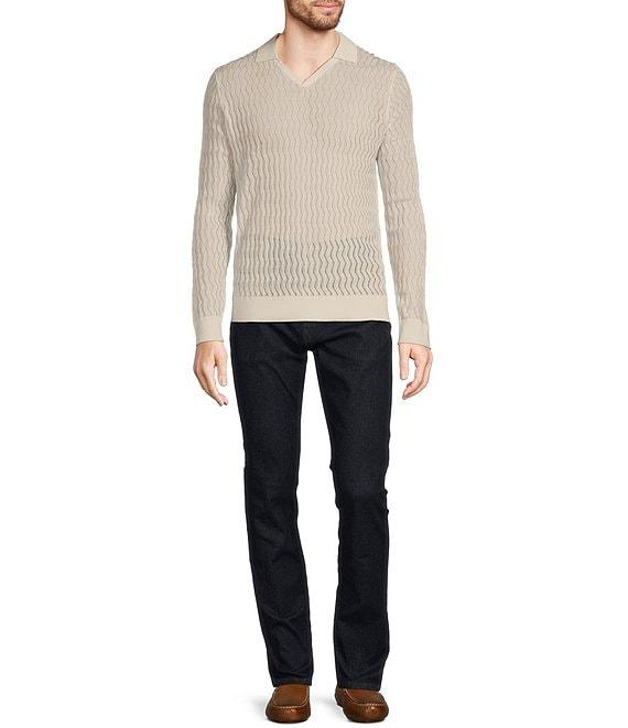 Murano Prehistoric Prep Collection Solid Textured Johnny Sweater Polo Shirt Product Image