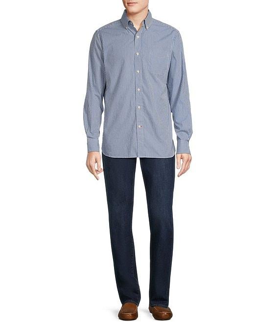 Cremieux Blue Label Classic Fit Capri Washed Mini Stripe Poplin Long Sleeve Woven Shirt Product Image