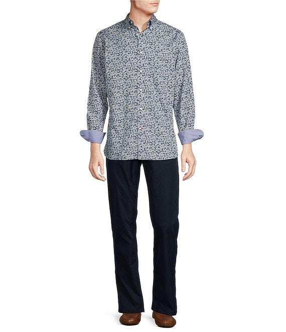 Cremieux Blue Label Leaf Print Poplin Long Sleeve Woven Shirt Product Image