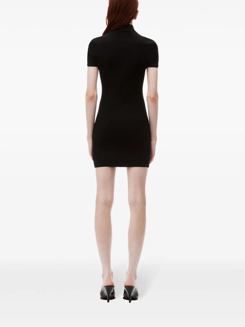 logo-embossed mock-neck dress Product Image