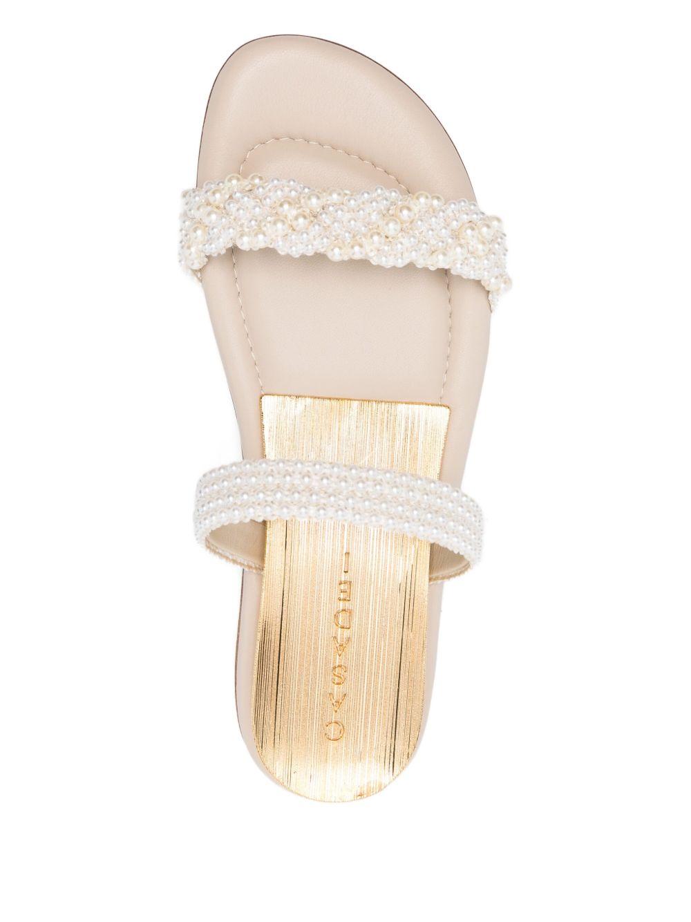 pearl-embellished flat sandals Product Image