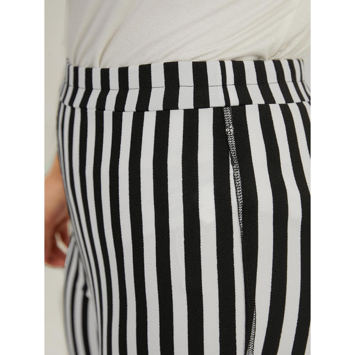 Plus Size Halloween Striped Patchwork Bowknot Pants Women Multicolor Elegant Bodycon High Rise Festival-Halloween Pants BloomChic 12/L Product Image