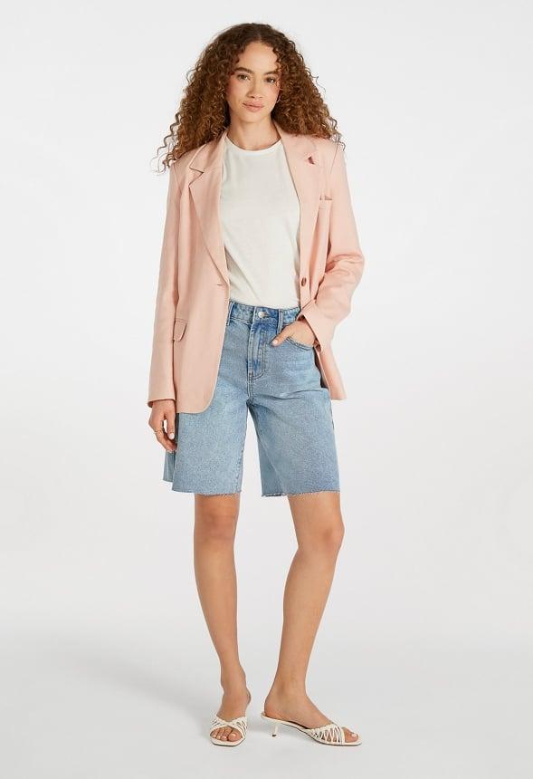 Linen Boyfriend Blazer Product Image