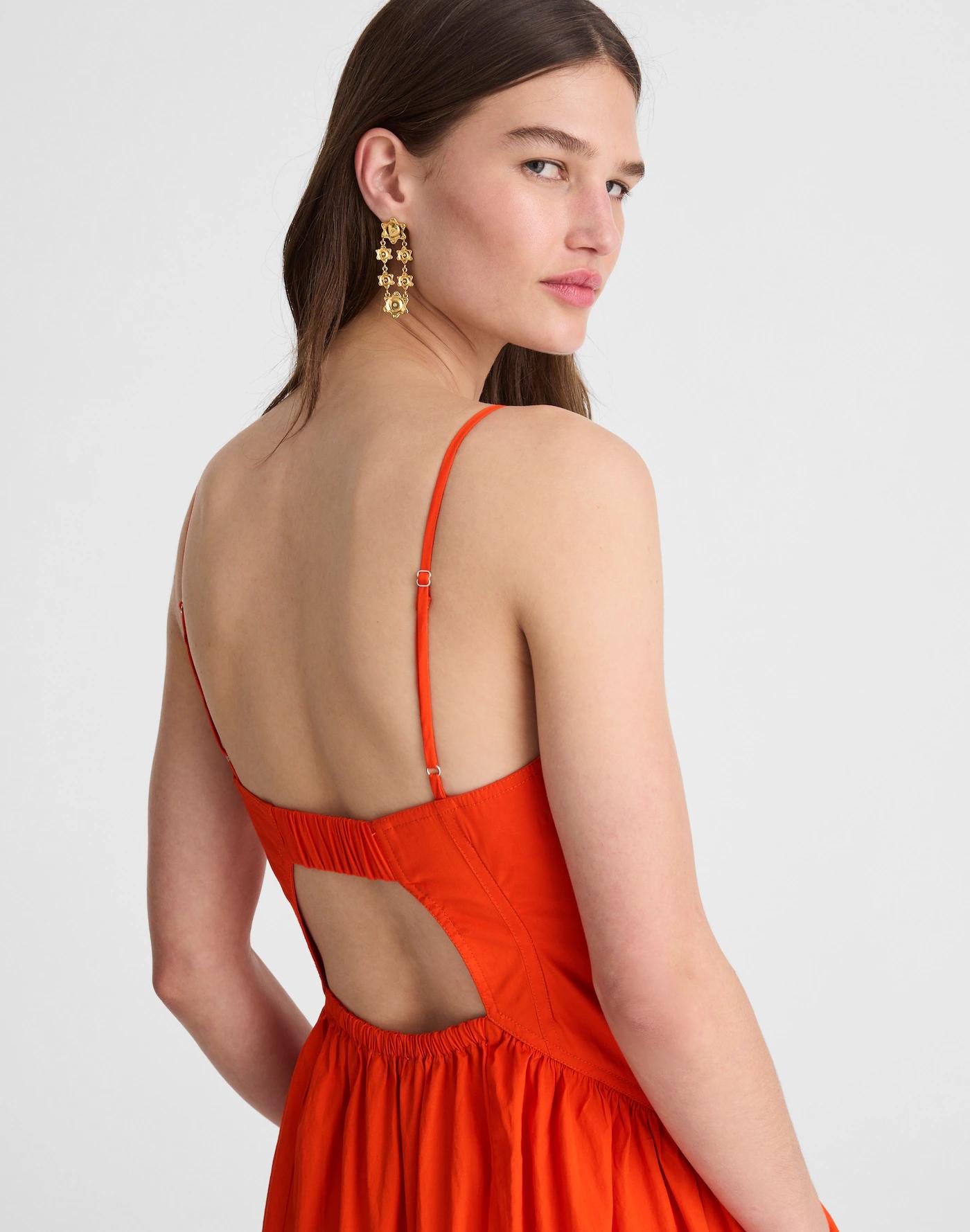 Petite Poplin Seamed Midi Dress Product Image