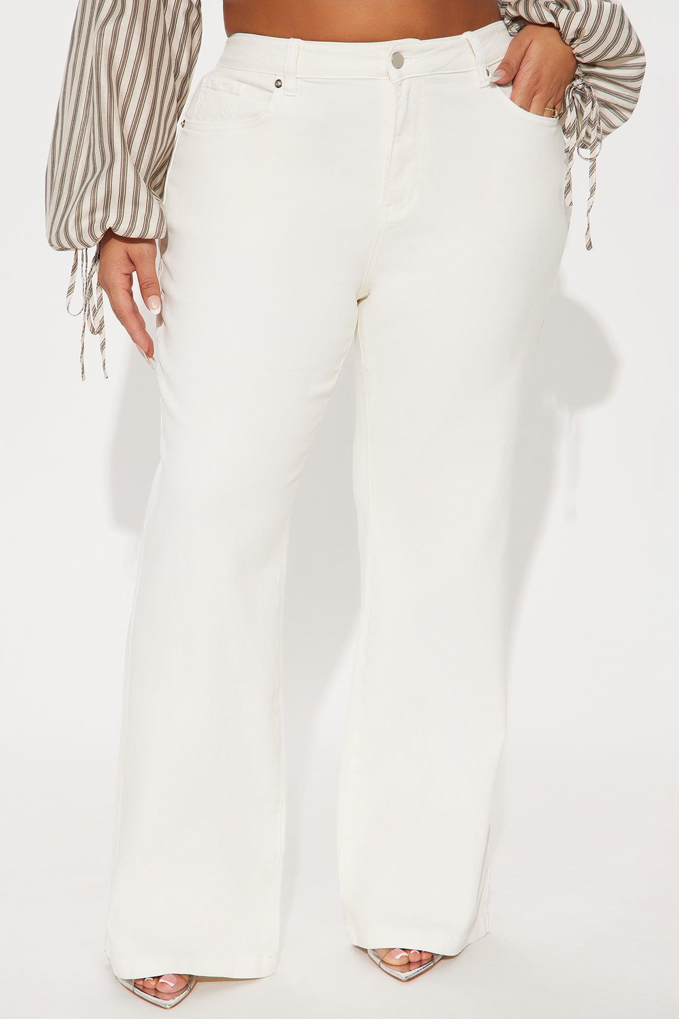 Just In Time High Rise Flare Jeans - Cream Female Product Image