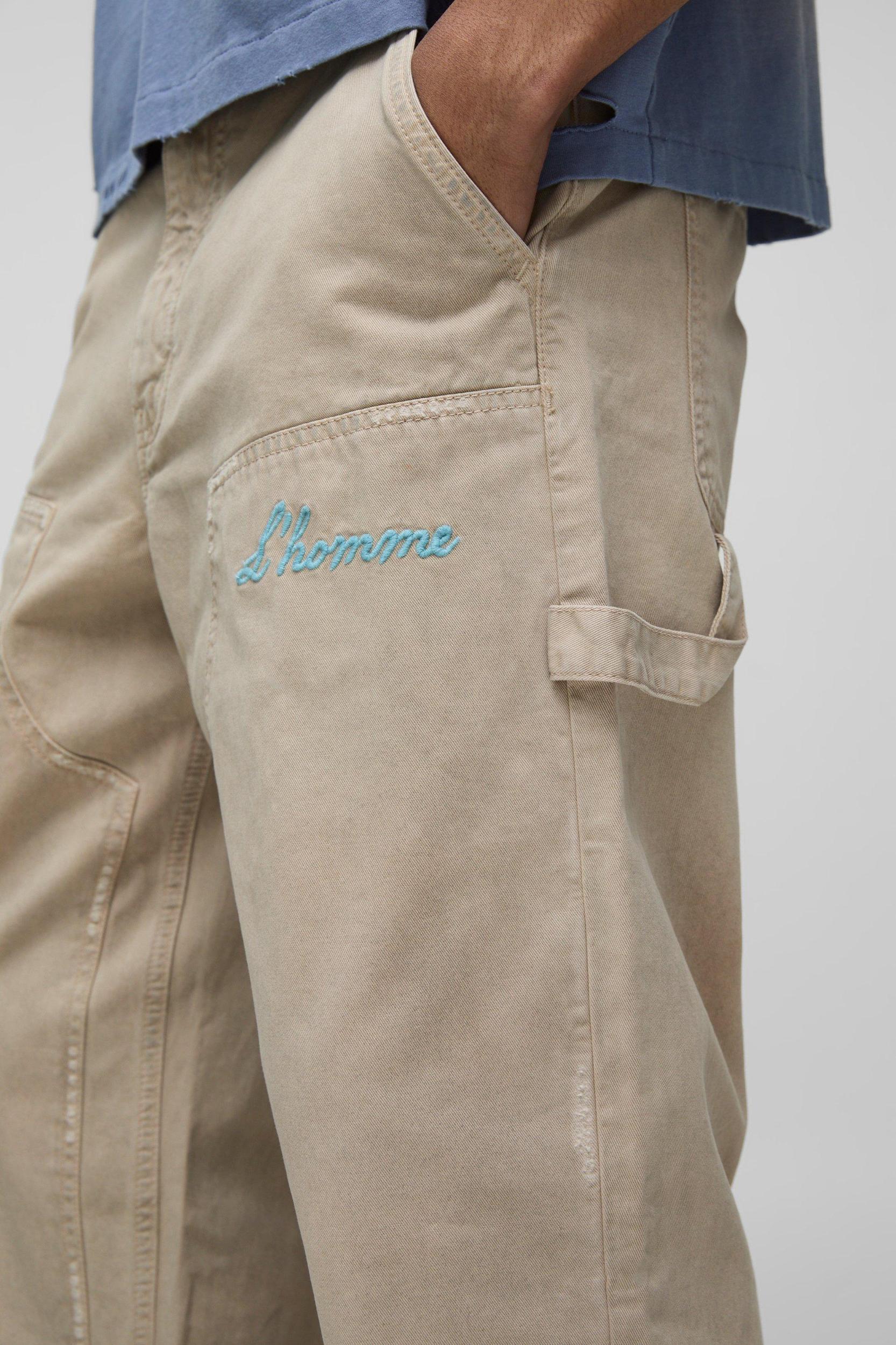 Relaxed Fit Vintage Overdye Carpenter Trousers | boohooMAN USA Product Image