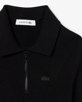 3D Ribbed Knit Polo Shirt Product Image