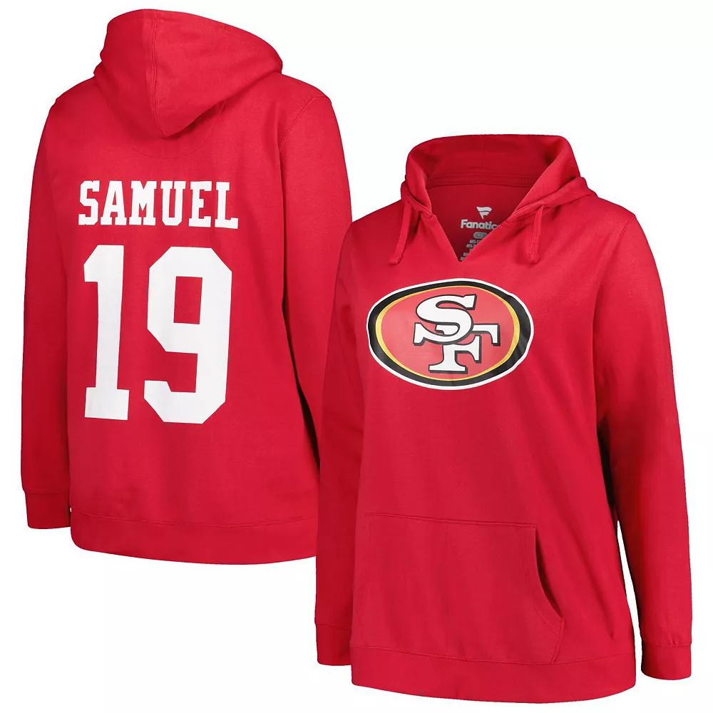 Women's Profile Deebo Samuel Scarlet San Francisco 49ers Plus Size Player Name & Number Pullover Hoodie, Size: 4XL, Red Product Image