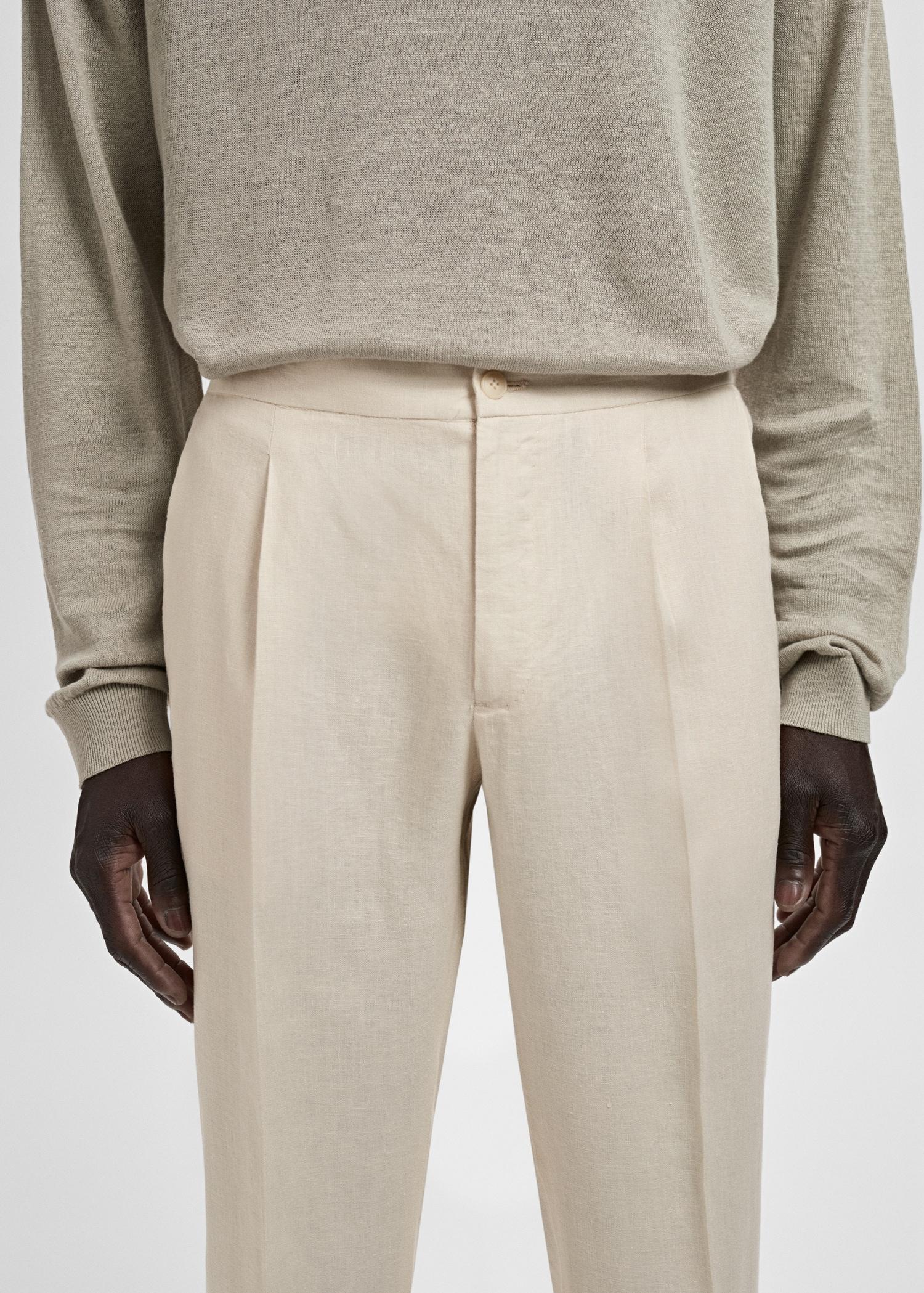 Salerno 100% Linen Slim Fit Suit Pants - Men | MANGO USA Product Image