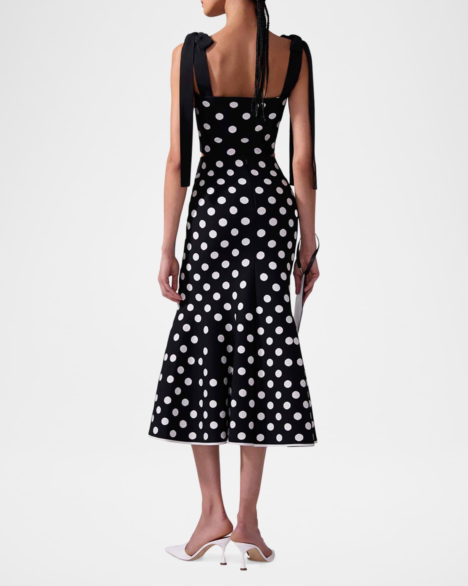 Polka-Dot Midi Trumpet Skirt Product Image