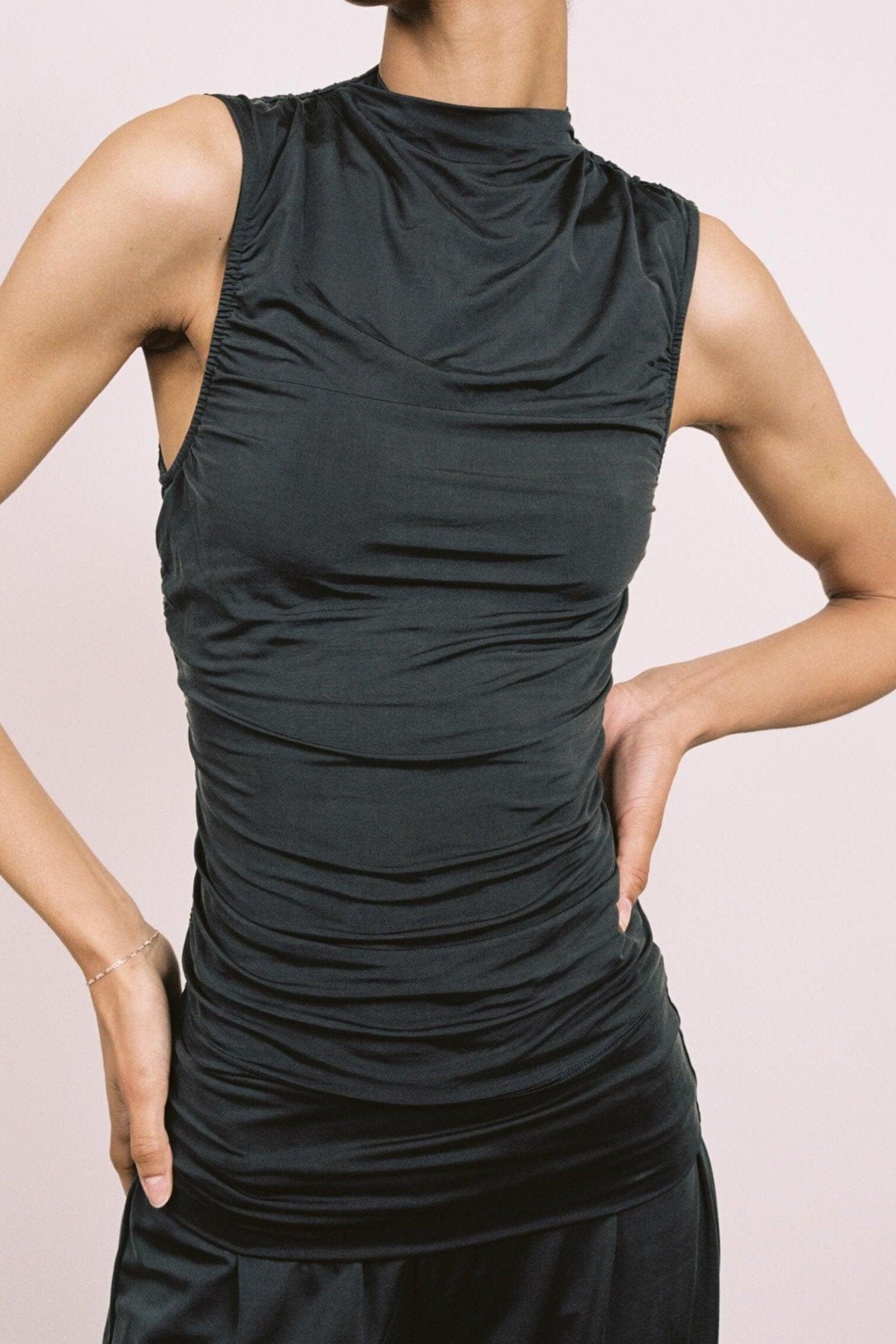 CAM TOP - SLATE VEGAN SILK Product Image