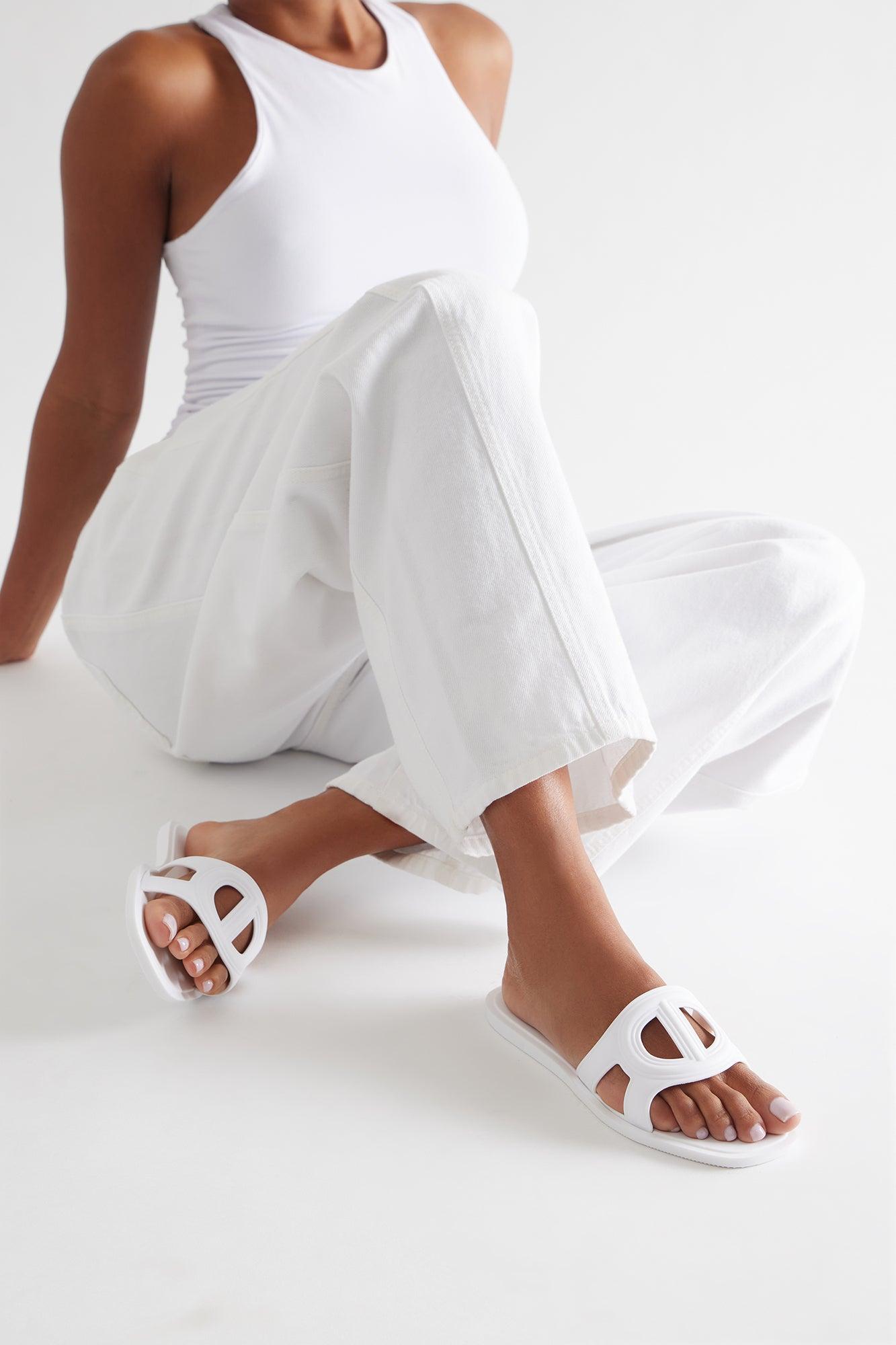 Shawn Slip On Sandals - White Female Product Image