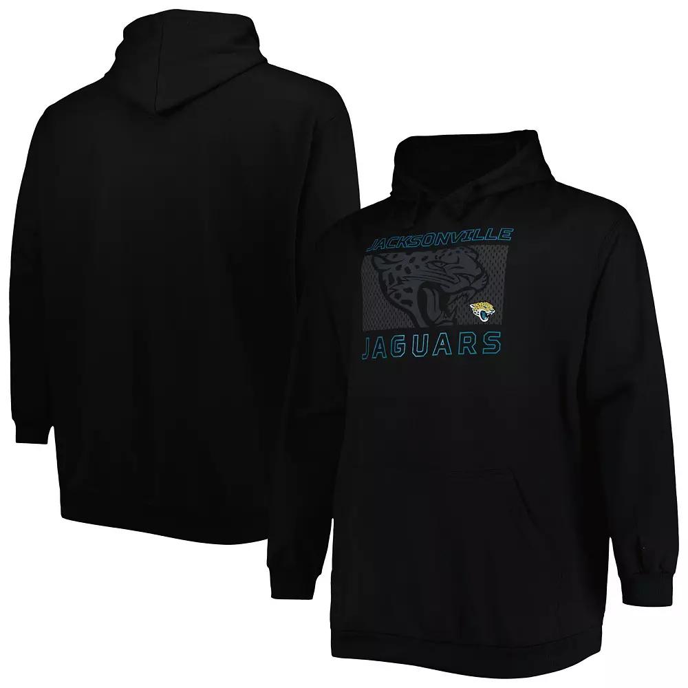 Men's Fanatics Branded Black Jacksonville Jaguars Big & Tall Pop of Color Pullover Hoodie, Size: 3XB Product Image
