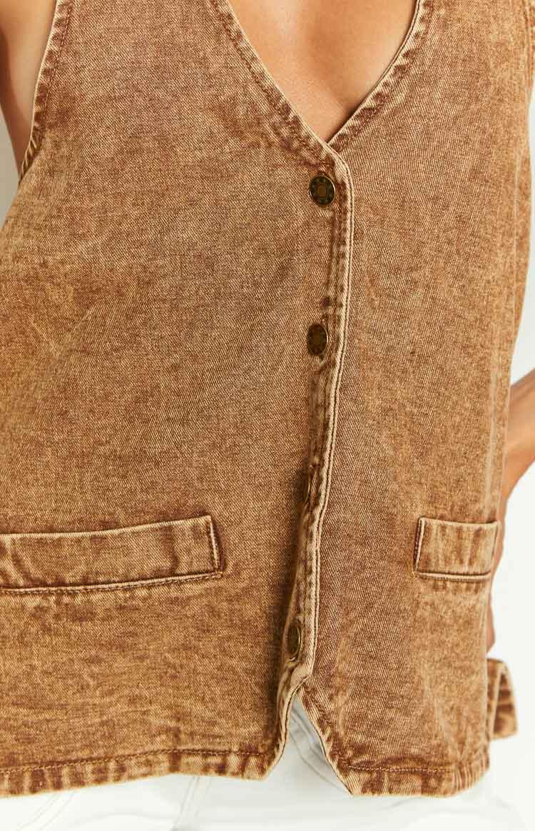 Lioness Hills Halter Stonewash Top Product Image