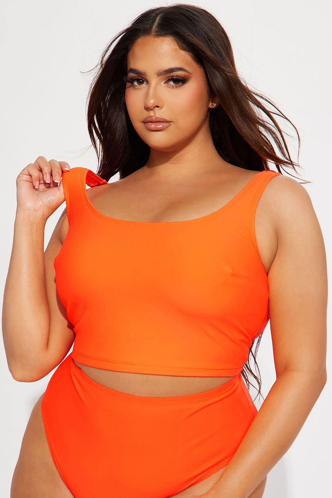 Maui Mix And Match Tank Shirt Bikini Top - Orange Product Image