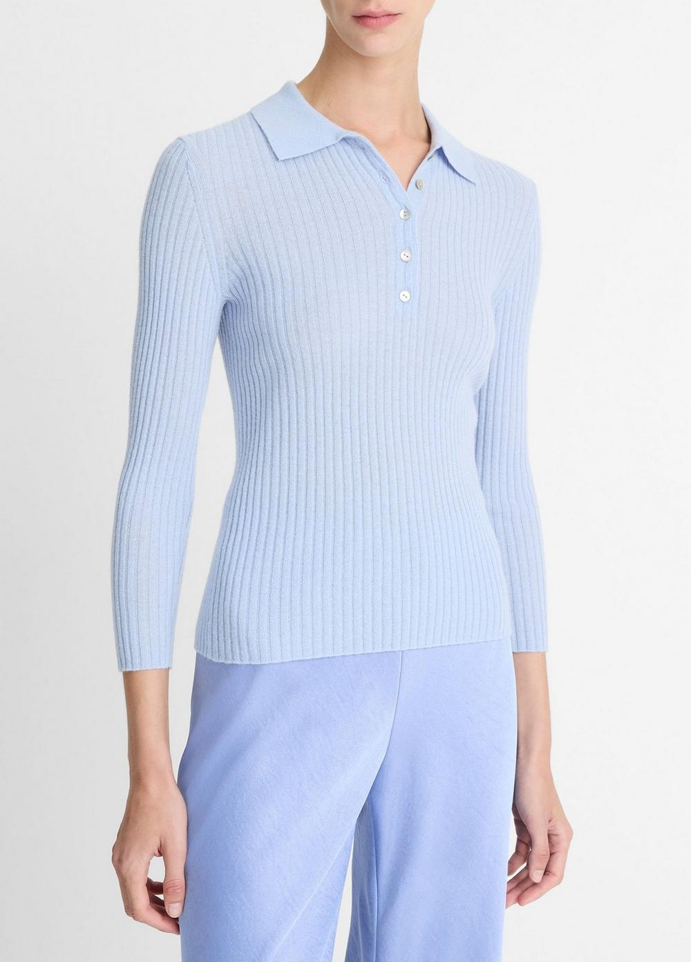 Cashmere-Blend Polo Sweater Product Image