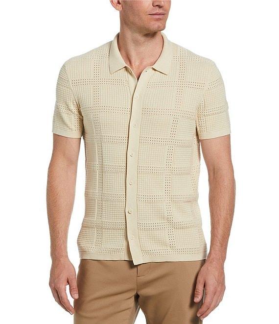 Perry Ellis Knit Short Sleeve Sweater Shirt Product Image