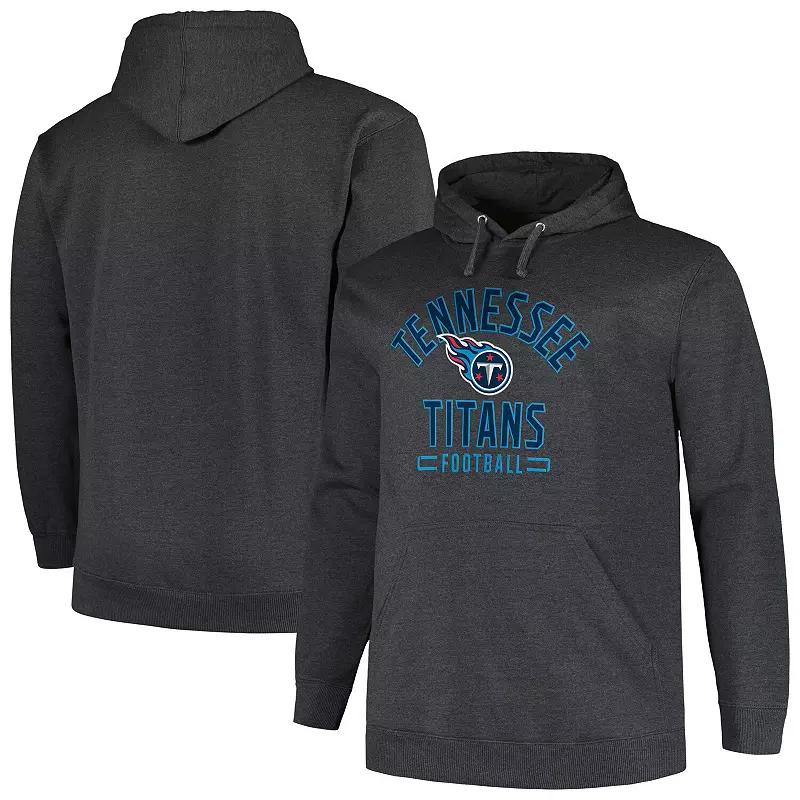 Men's Fanatics Branded Heather Charcoal Tennessee Titans Big & Tall Pullover Hoodie,  Product Image
