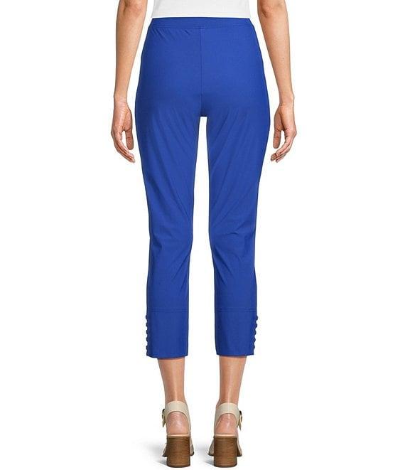 IC Collection Slim Stretch Knit Cropped Pants Product Image