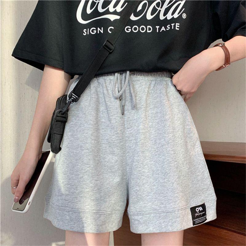 High Waist Wide-Leg Sweatshorts Product Image