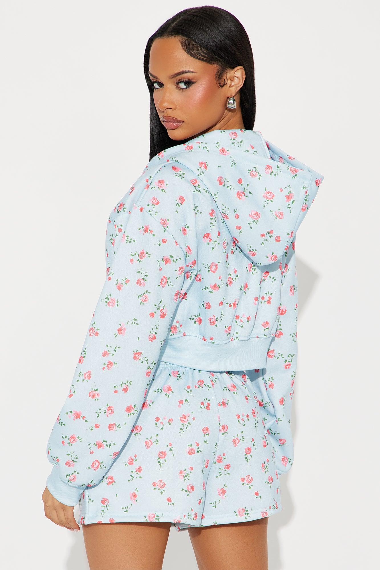 Fiona Floral Short Set - Light Blue Product Image