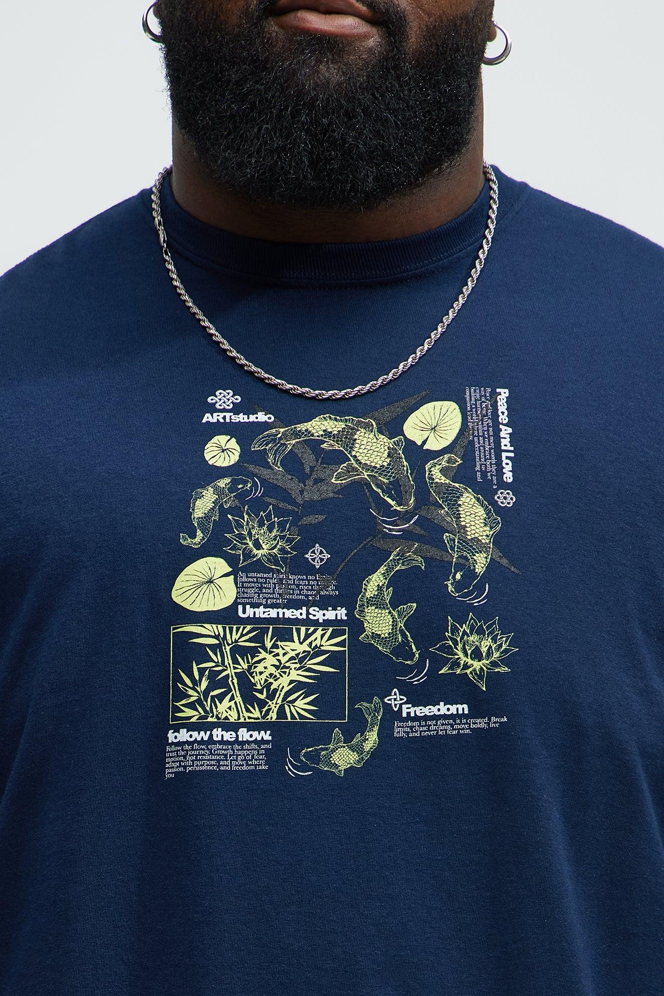 Follow The Flow Short Sleeve Tee - Navy Product Image