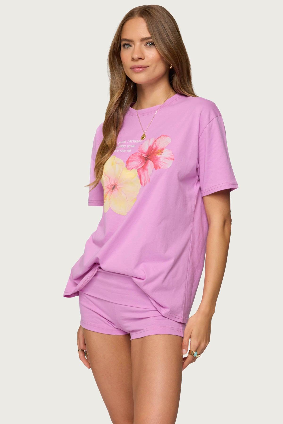 Fleur Hibiscus Graphic T Shirt Product Image