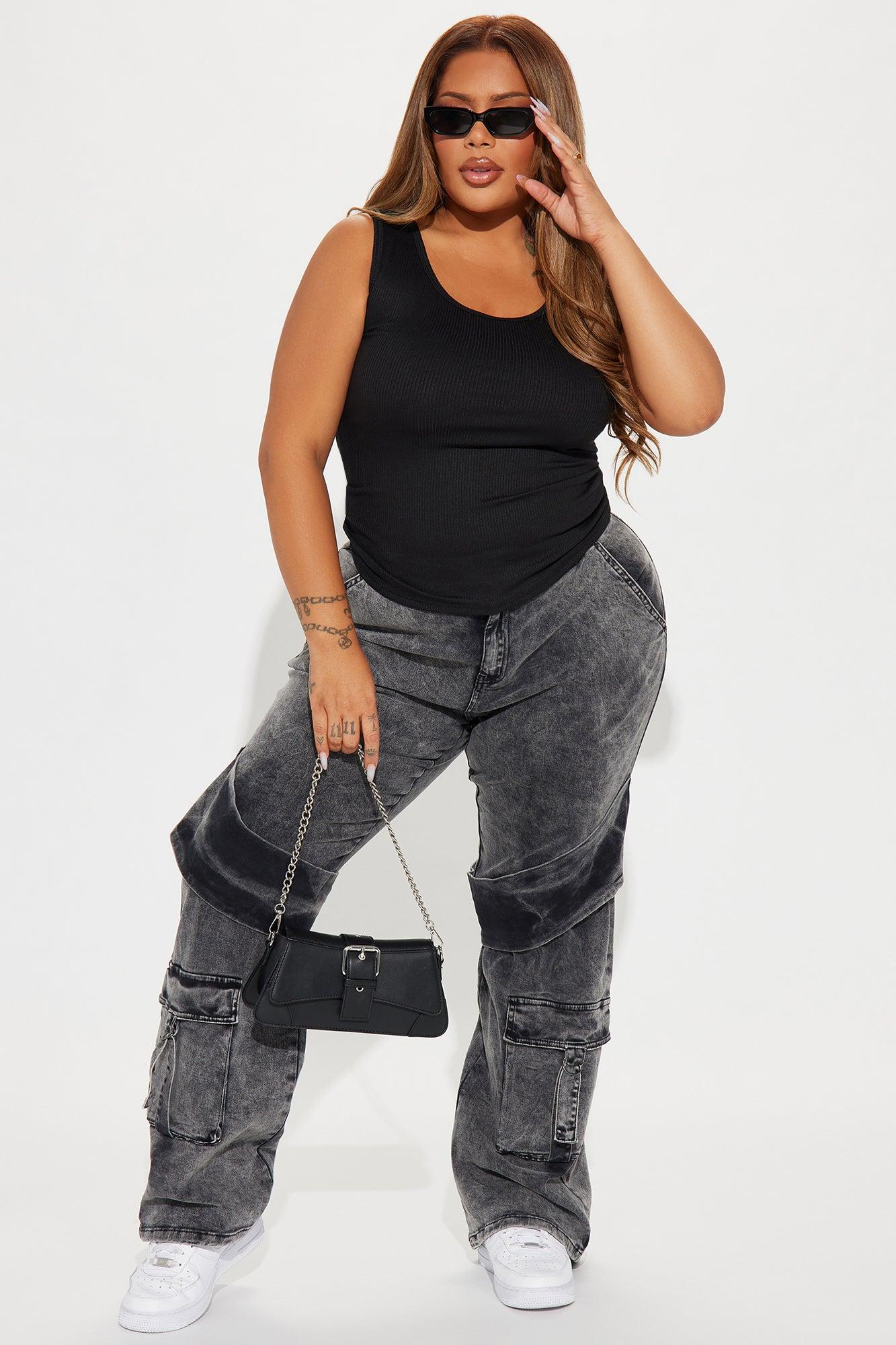 Sasha Scoop Neck Tank Top - Black Product Image