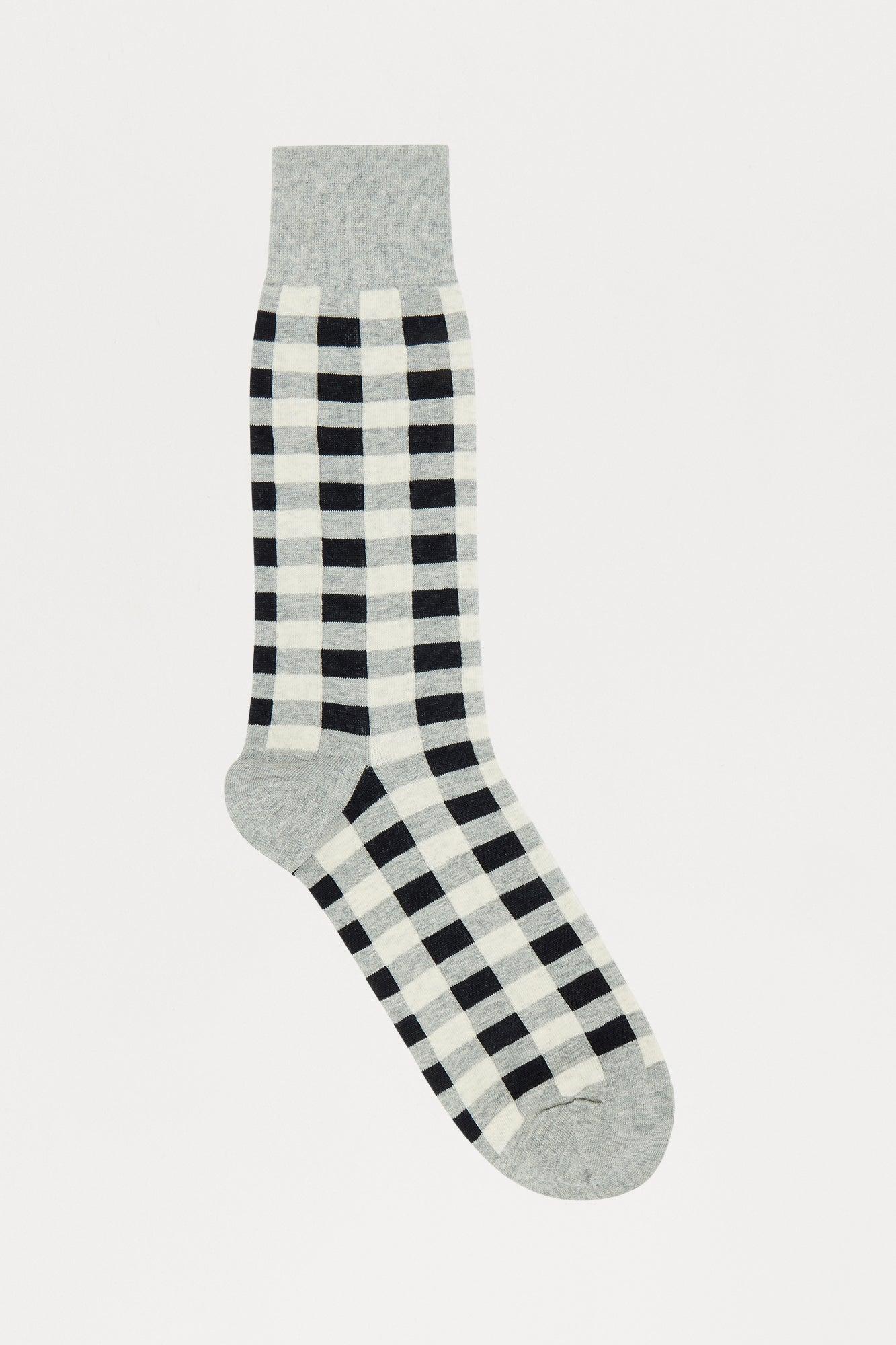 Checkered Dress Socks - Grey Product Image