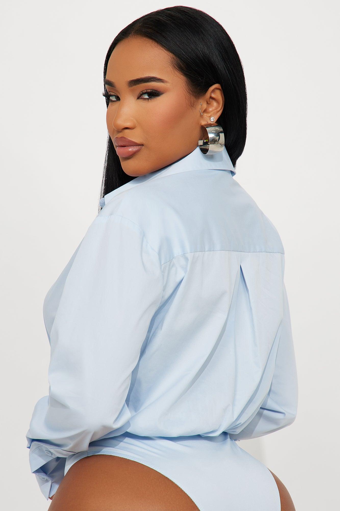 Most Loved Poplin Bodysuit - Blue Female Product Image